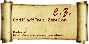Czégényi Zebulon névjegykártya
